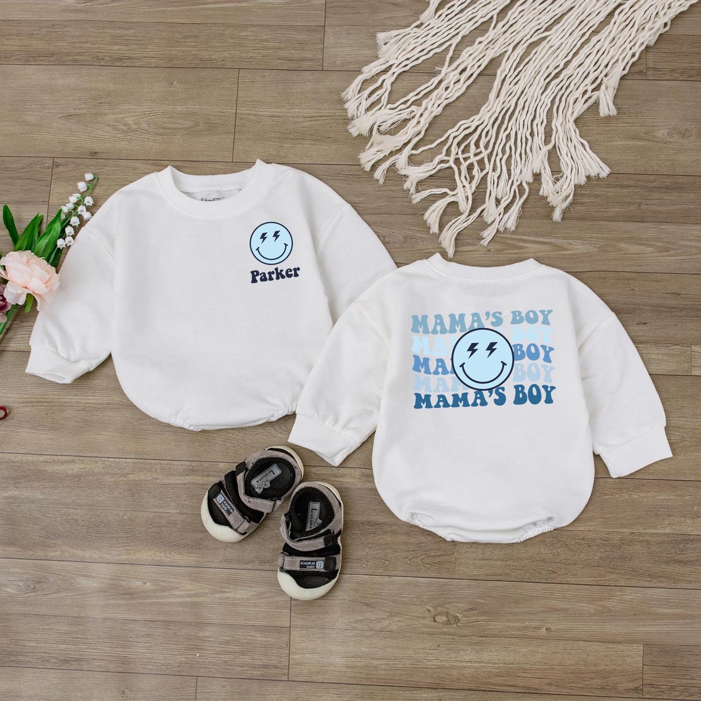 Custom Mama's Boy Baby Bubble Romper Newborn Outfit Cute Soft Comfortable Bodysuit Mothers Day Gift Baby Shower New Mom Apparel