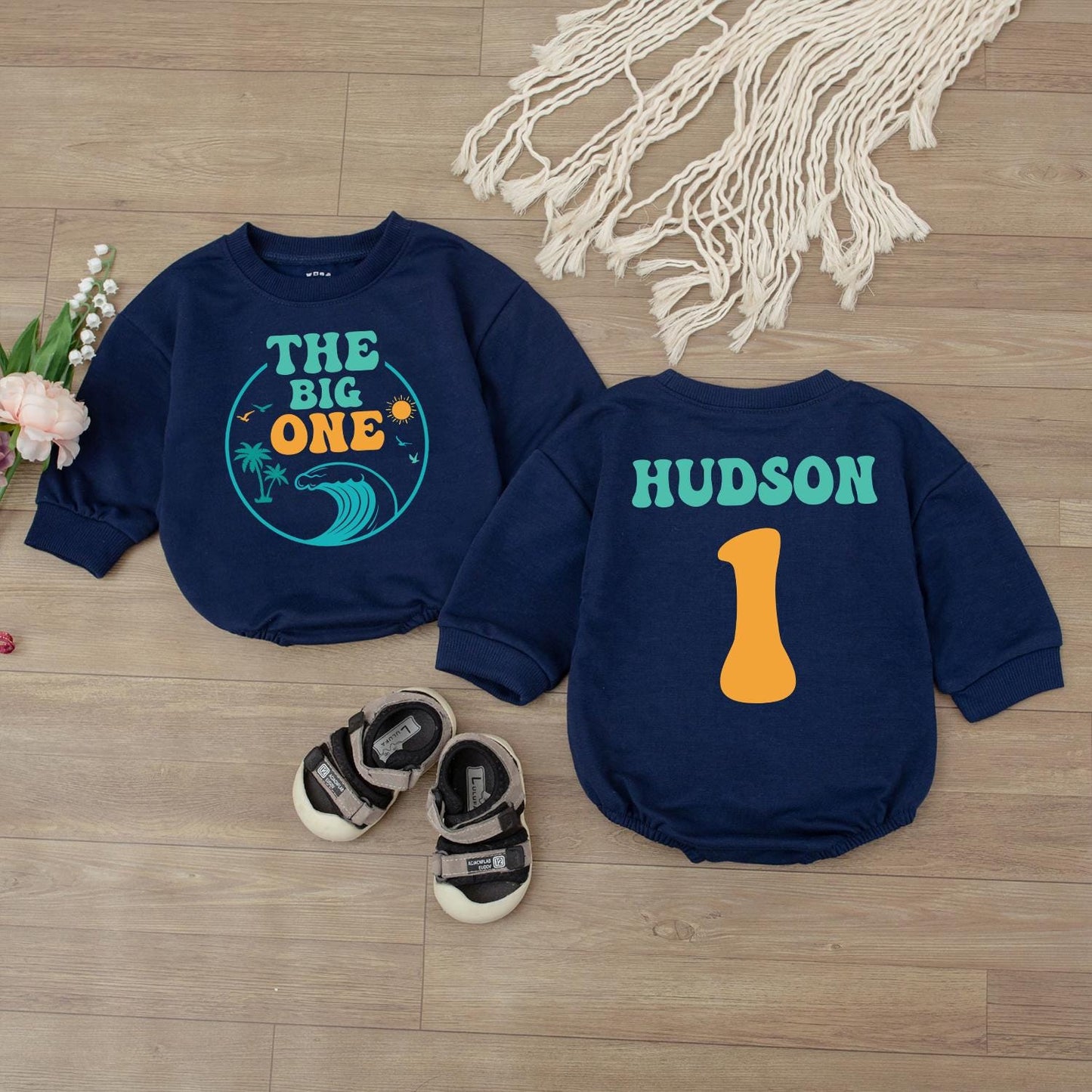 The Big One First Birthday Shirt, Newborn Bodysuit, Baby Shower Gift, Beach Van Baby Romper, Waves 1st Birthday kid Outfit, Summer clothes