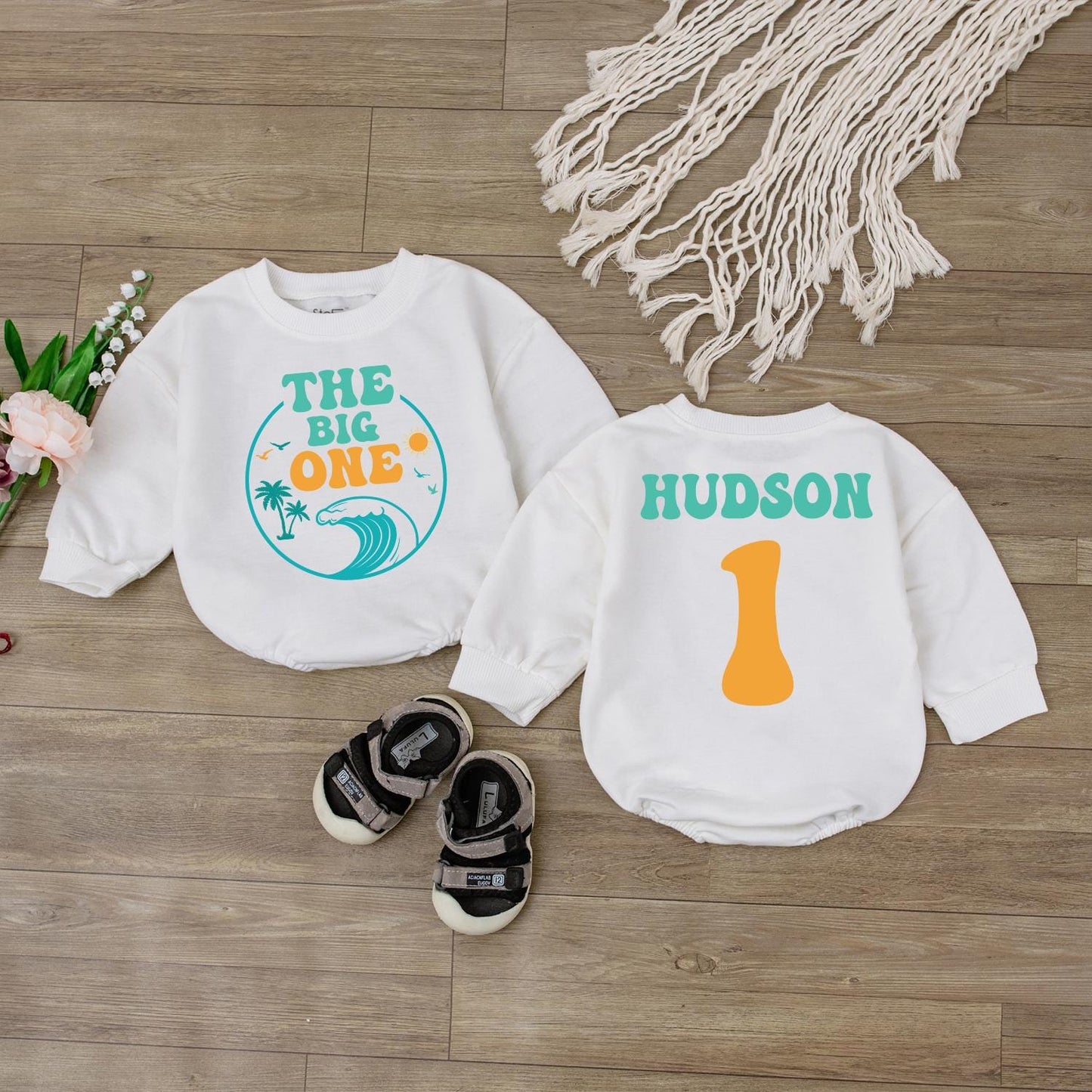 The Big One First Birthday Shirt, Newborn Bodysuit, Baby Shower Gift, Beach Van Baby Romper, Waves 1st Birthday kid Outfit, Summer clothes