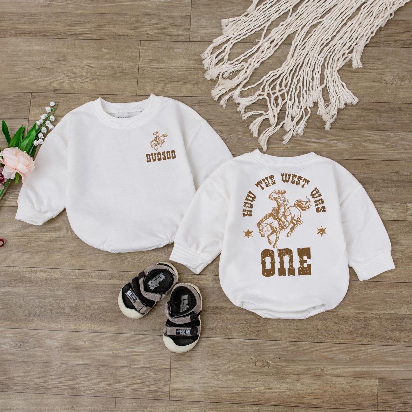 How the West Was One Cowboy Baby Bodysuit Personalized My First Rodeo Outfit 1st Birthday Western Kid Shirt Cotton Comfortable