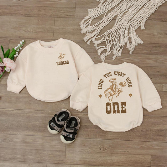 How the West Was One Cowboy Baby Bodysuit Personalized My First Rodeo Outfit 1st Birthday Western Kid Shirt Cotton Comfortable