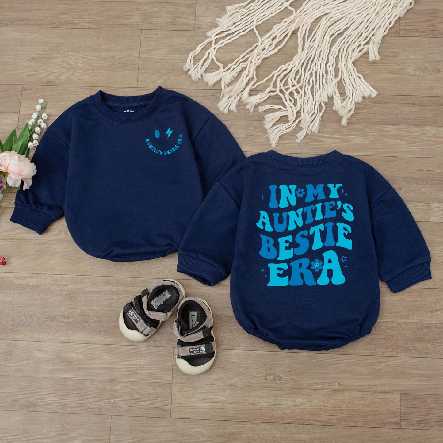 My Auntie's Bestie Era Baby Romper Newborn Bodysuit Gift for Boy Mom Outfit Baby Shower Gift Going Home