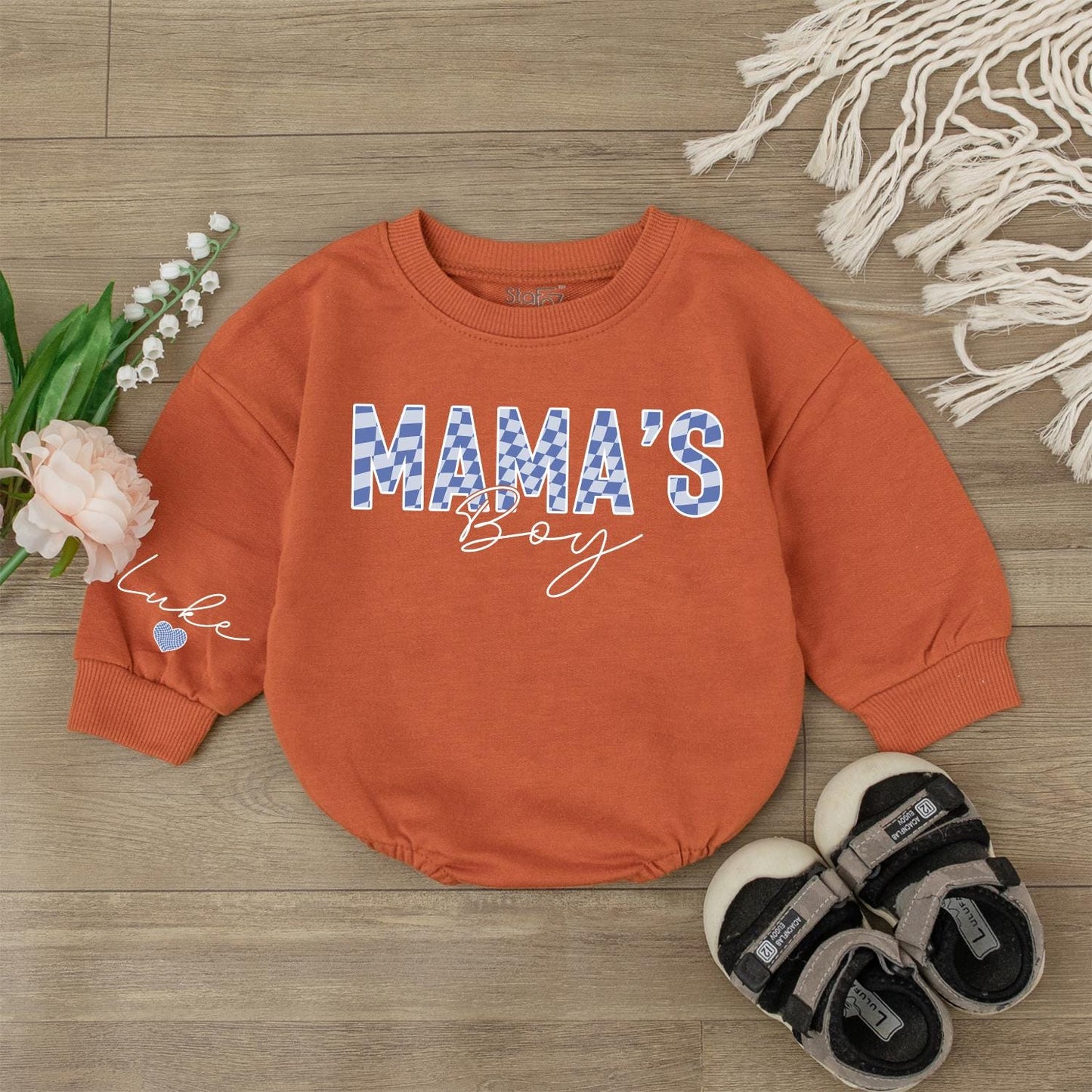 Mama's Boy Bubble Romper Long Sleeve, Mama's Boy Shirt, Baby Boy Outfit, Gift For Baby Boy, Baby Boy Clothes,Mothers Day,Coming Home Outfit