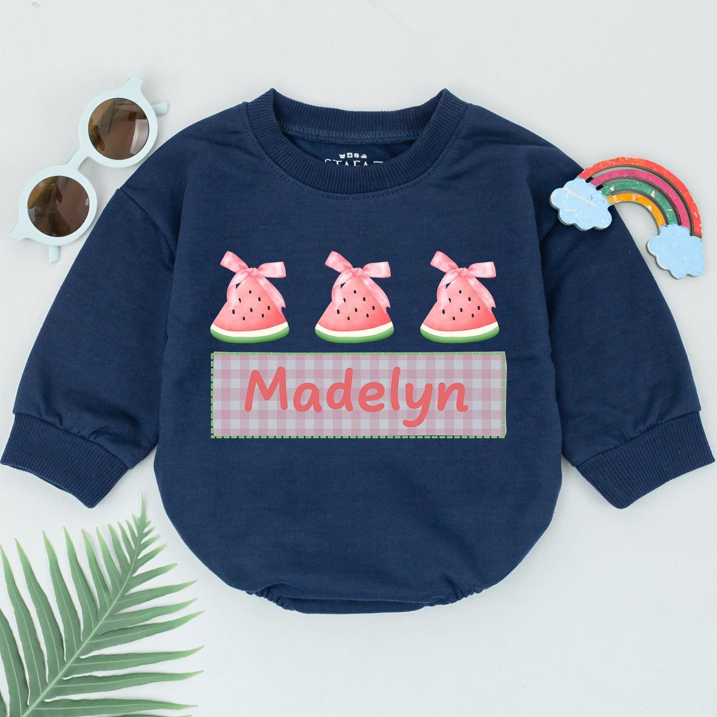 Personalized Watermelon Romper 1st Birthday Girl Outfit Baby Girl Summer Outfit Sweet Summertime Gift