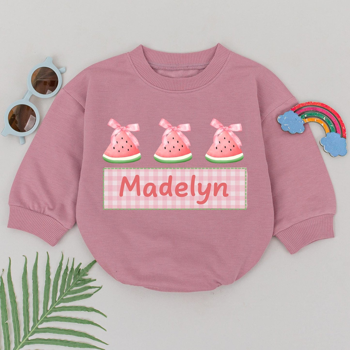 Personalized Watermelon Romper 1st Birthday Girl Outfit Baby Girl Summer Outfit Sweet Summertime Gift