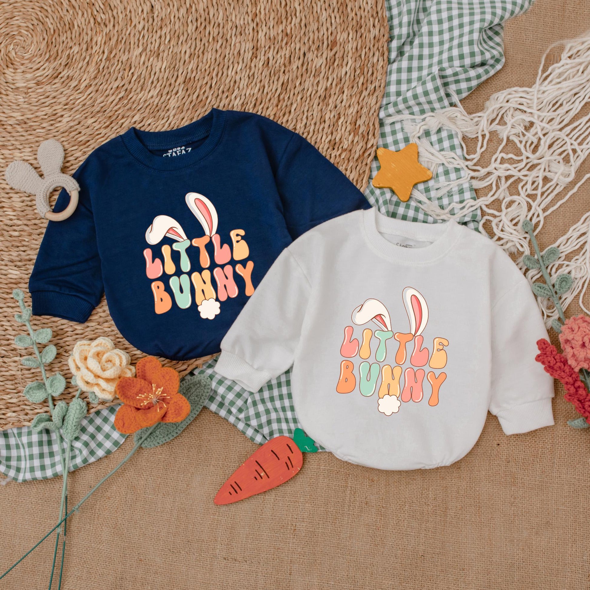 Soft Comfortable Adorable Little Bunny Easter Baby Girl Bubble Romper Bodysuit My First Easter Outfit Celebration Day Gift
