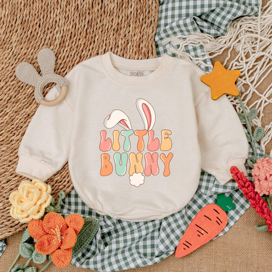 Soft Comfortable Adorable Little Bunny Easter Baby Girl Bubble Romper Bodysuit My First Easter Outfit Celebration Day Gift