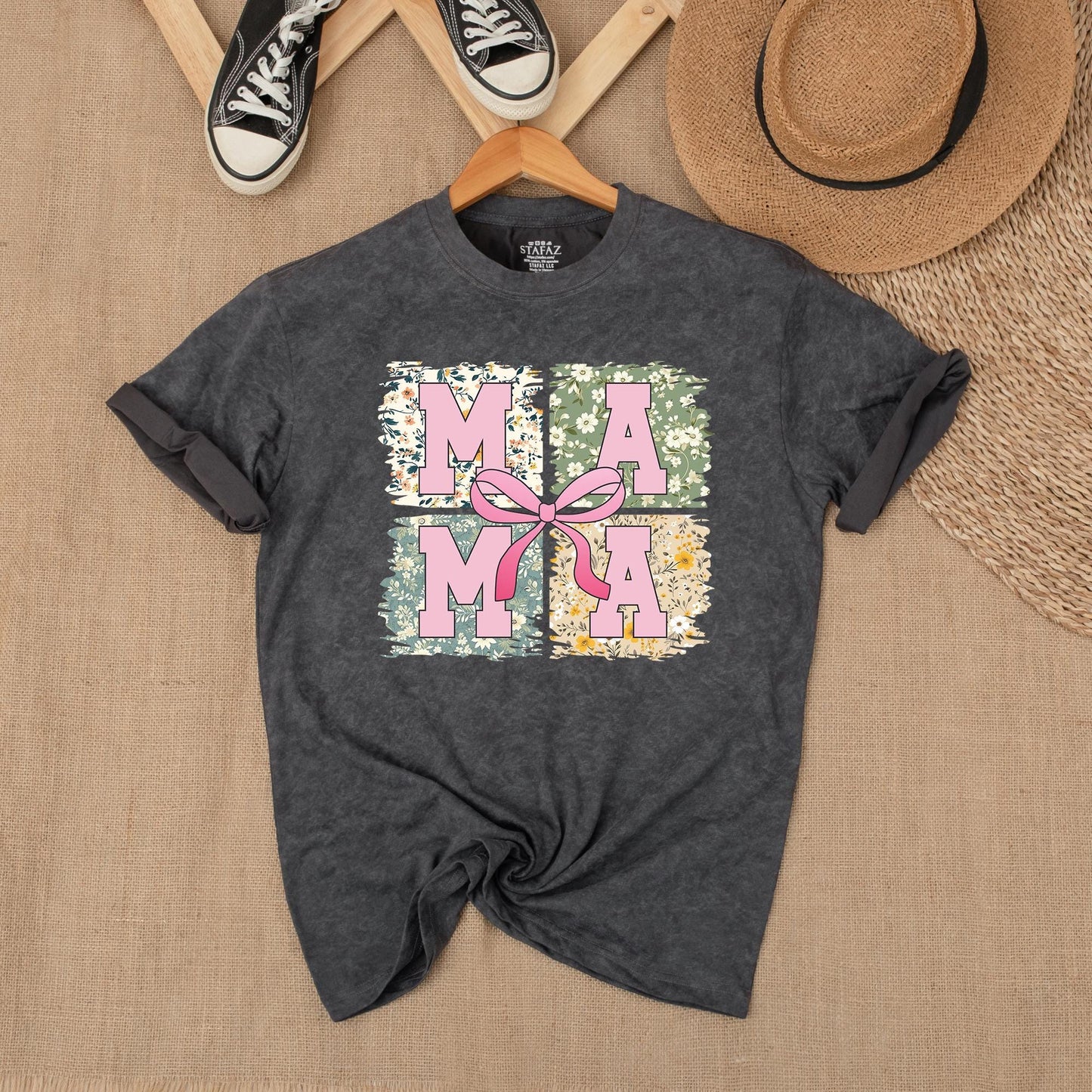 Pink Bow Mama T-shirt - Gift for Mom! Retro Mama Shirt, Mothers Day Gift, Personalized Mama Pink Bow Tee