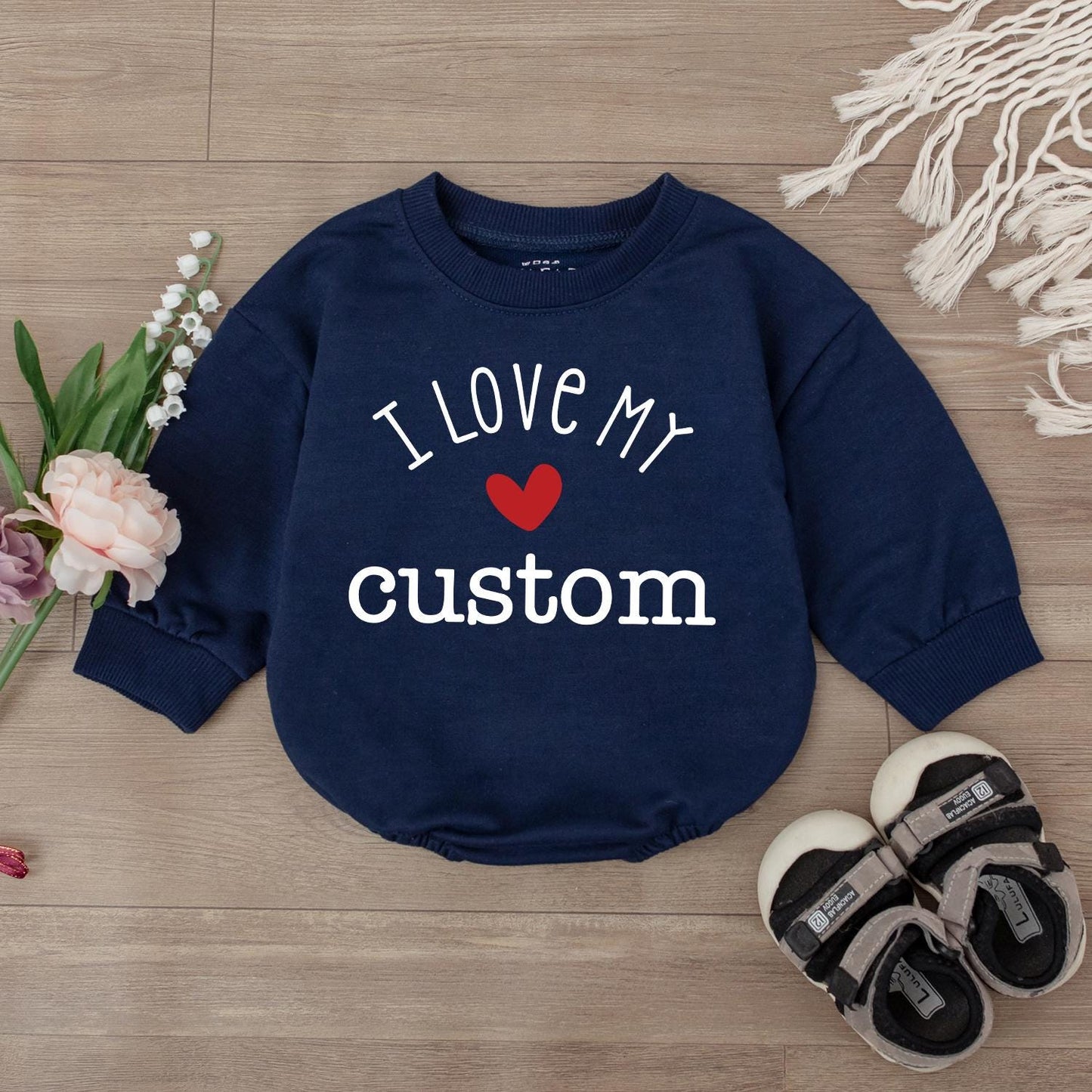 Personalized Baby Romper I Love My Grandma Cute Infant Name Bodysuit Newborn Baby Shower Gift