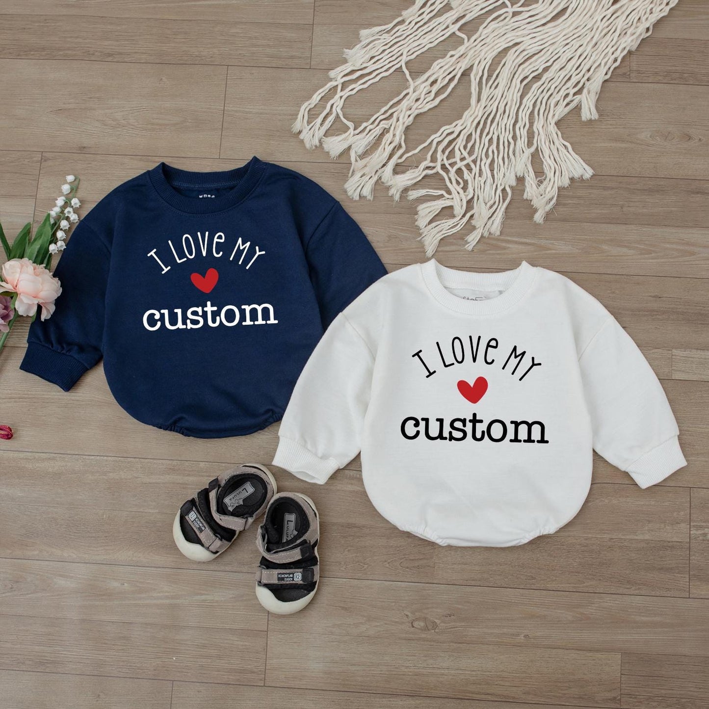 Personalized Baby Romper I Love My Grandma Cute Infant Name Bodysuit Newborn Baby Shower Gift