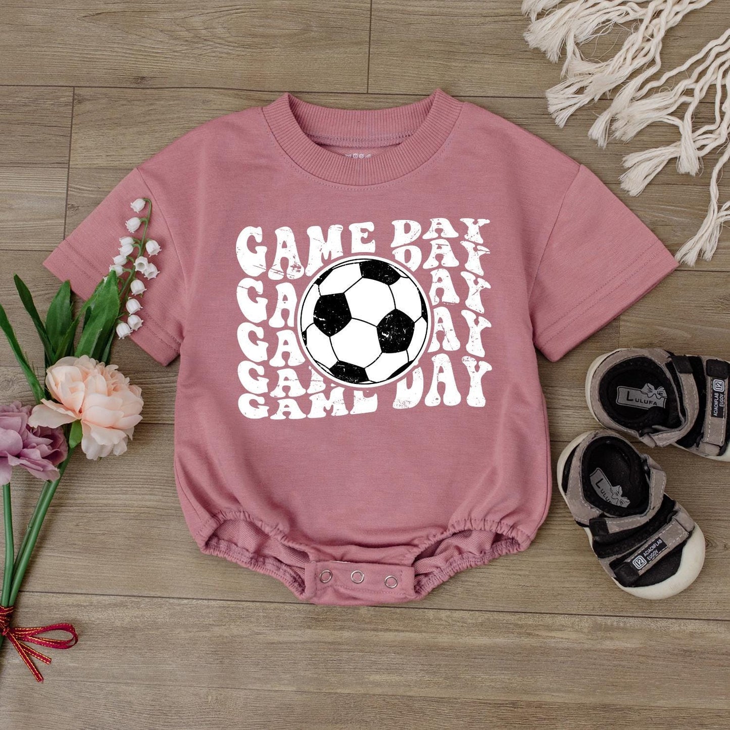Retro Soccer Jumpsuit for Boys Baby Baseball Outfit Game Day Bodysuit Football Team Fan Gear