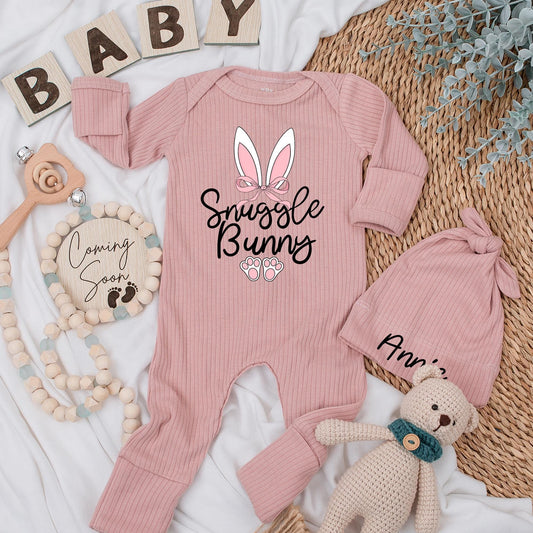 My First Easter Snuggle Bunny Bodysuit Set, Sweet Newborn Outfit, Christian Easter Holiday Baby Clothes, Soft Comfortable Newborn Set, Baby Shower Gift (139 chars)