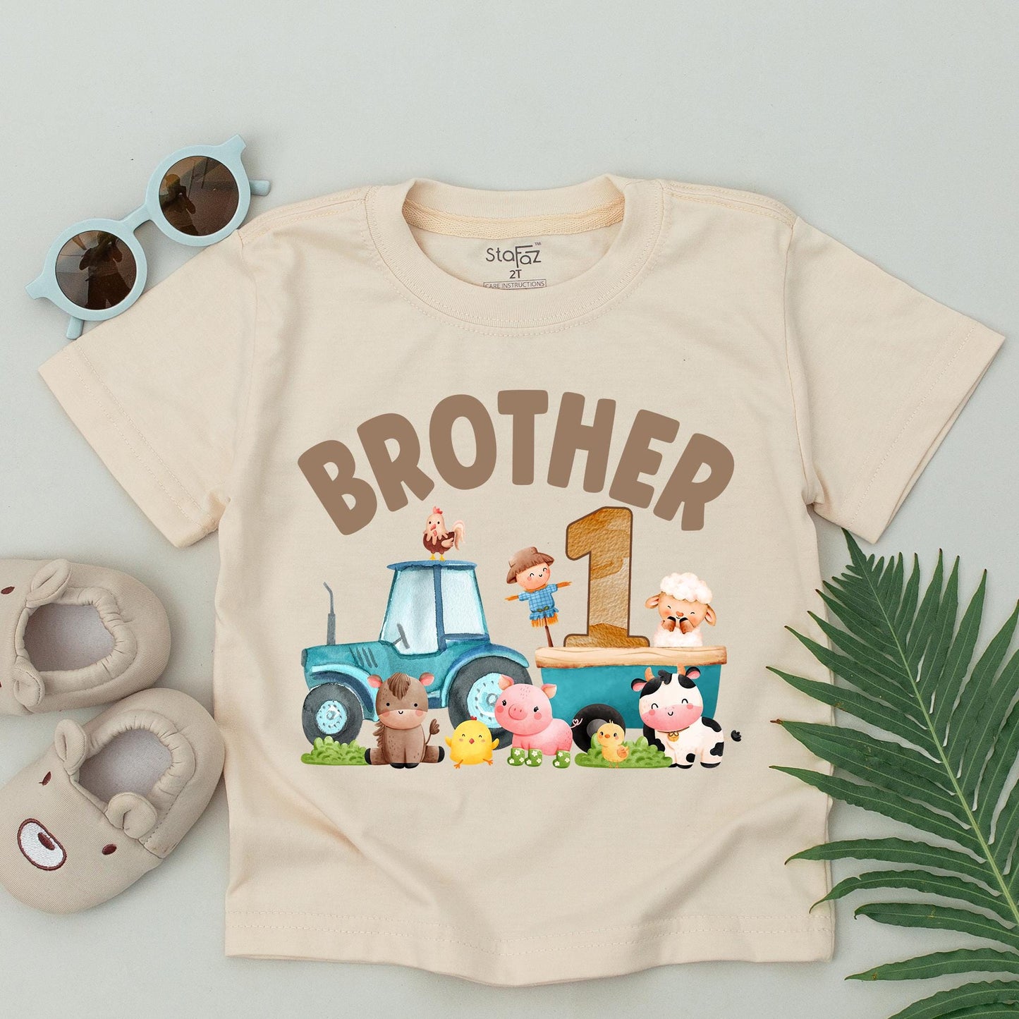 Personalized Farm First Birthday Shirt Boho Barnyard Cow Outfit Boy Girl Matching Family