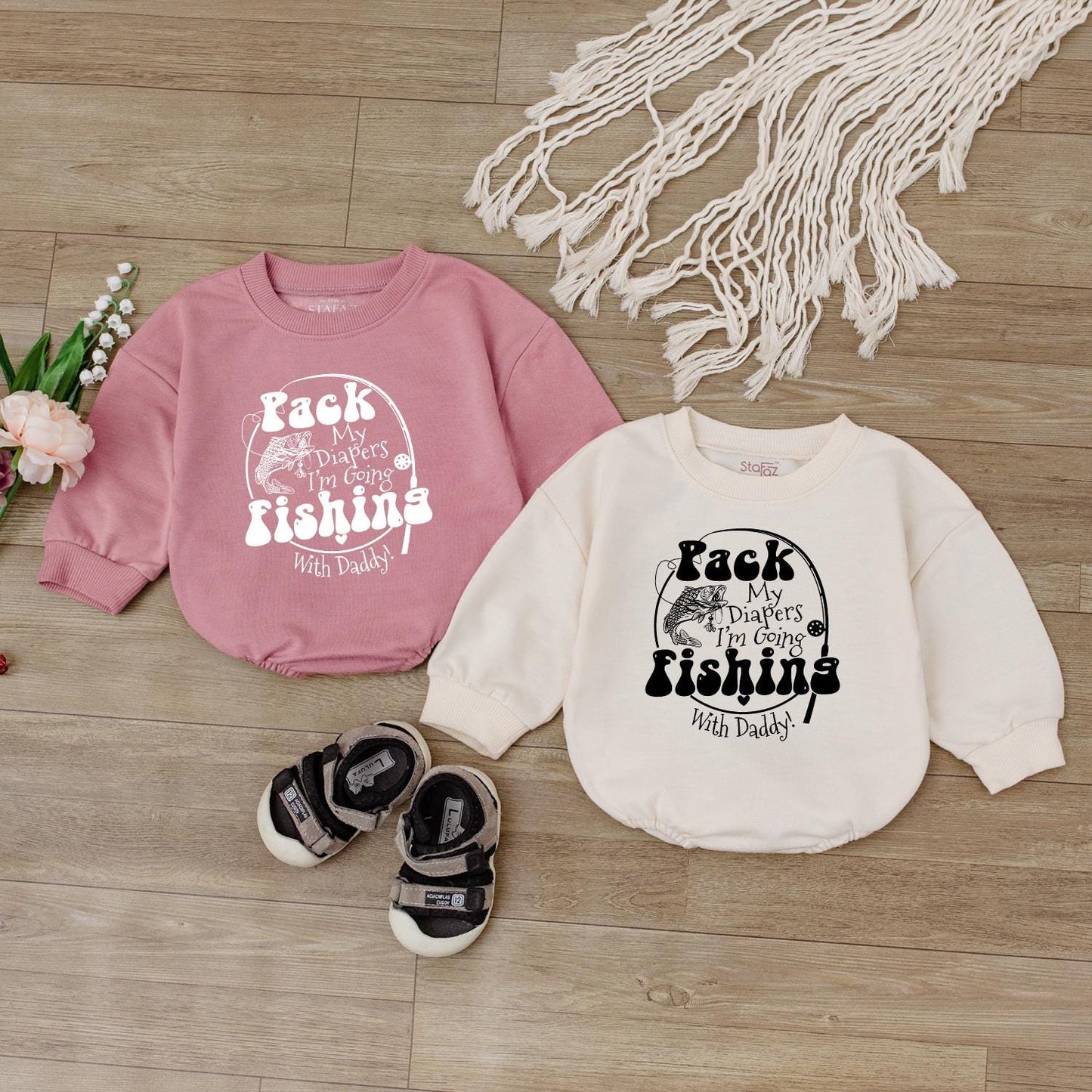 Daddy and Me Fishing Baby Romper Bodysuit Cute Outdoor Outfit Newborn Baby Shower Gift Idea First Father's Day Camping Trip Infant Summer Apparel