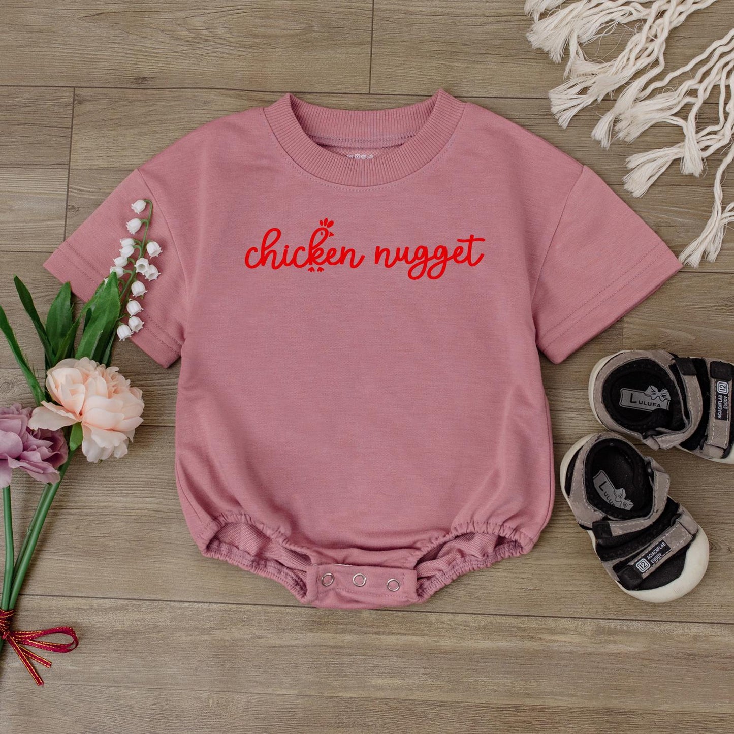 Funny Chicken Nugget Baby Romper Cute Infant Bodysuit Unisex Newborn Coming Home Outfit Baby Shower Gift