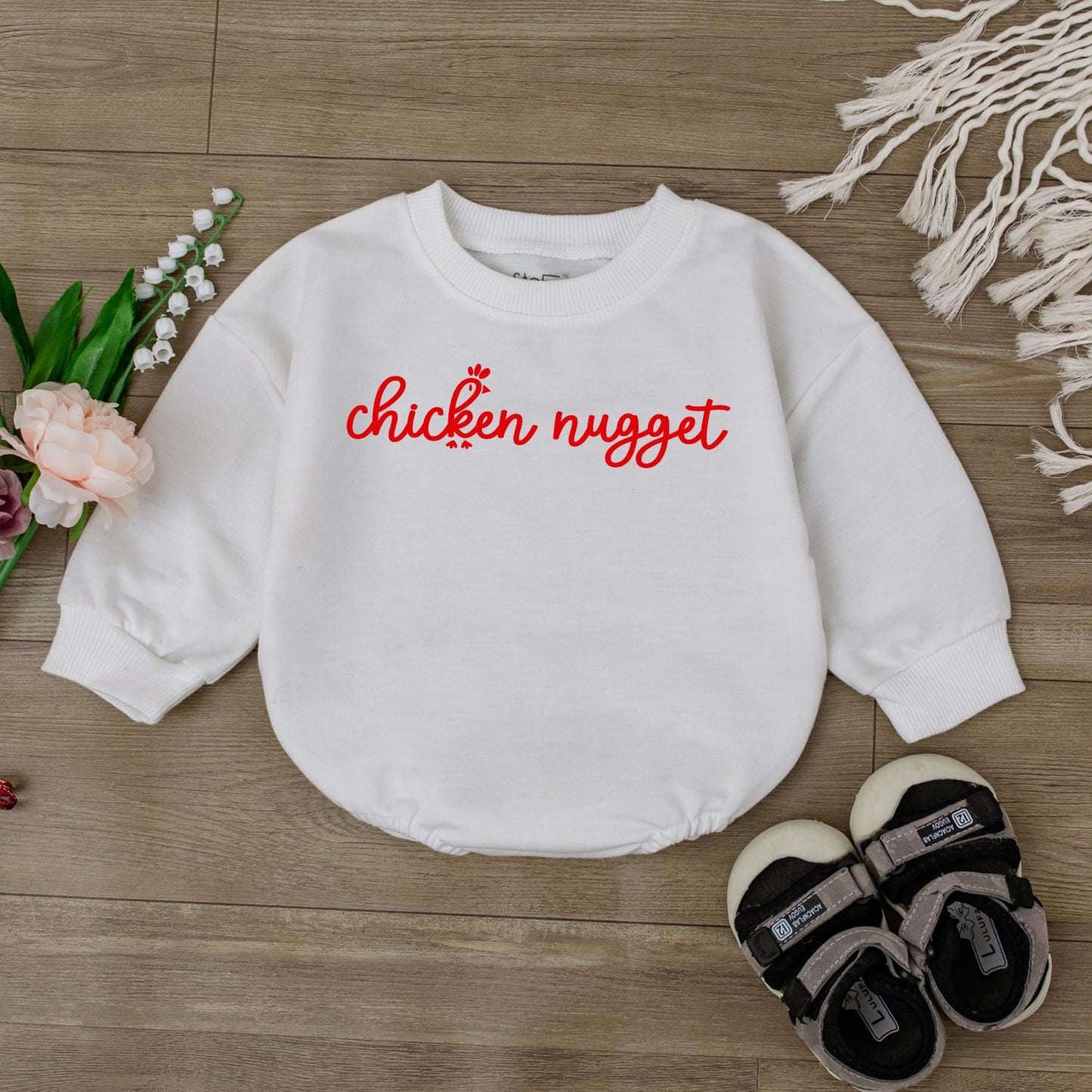 Adorable Chicken Nugget Baby Romper Cute Infant Bodysuit Unisex Newborn Coming Home Outfit Perfect Baby Shower Gift for Boys and Girls