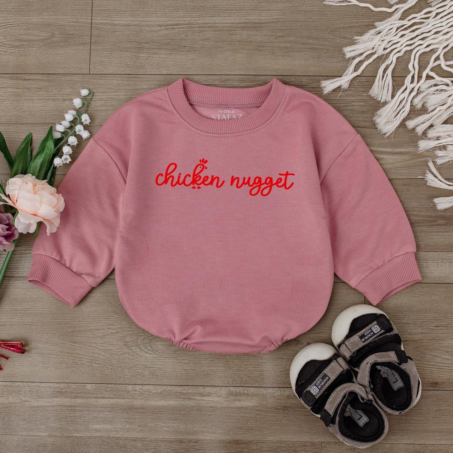 Adorable Chicken Nugget Baby Romper Cute Infant Bodysuit Unisex Newborn Coming Home Outfit Perfect Baby Shower Gift for Boys and Girls