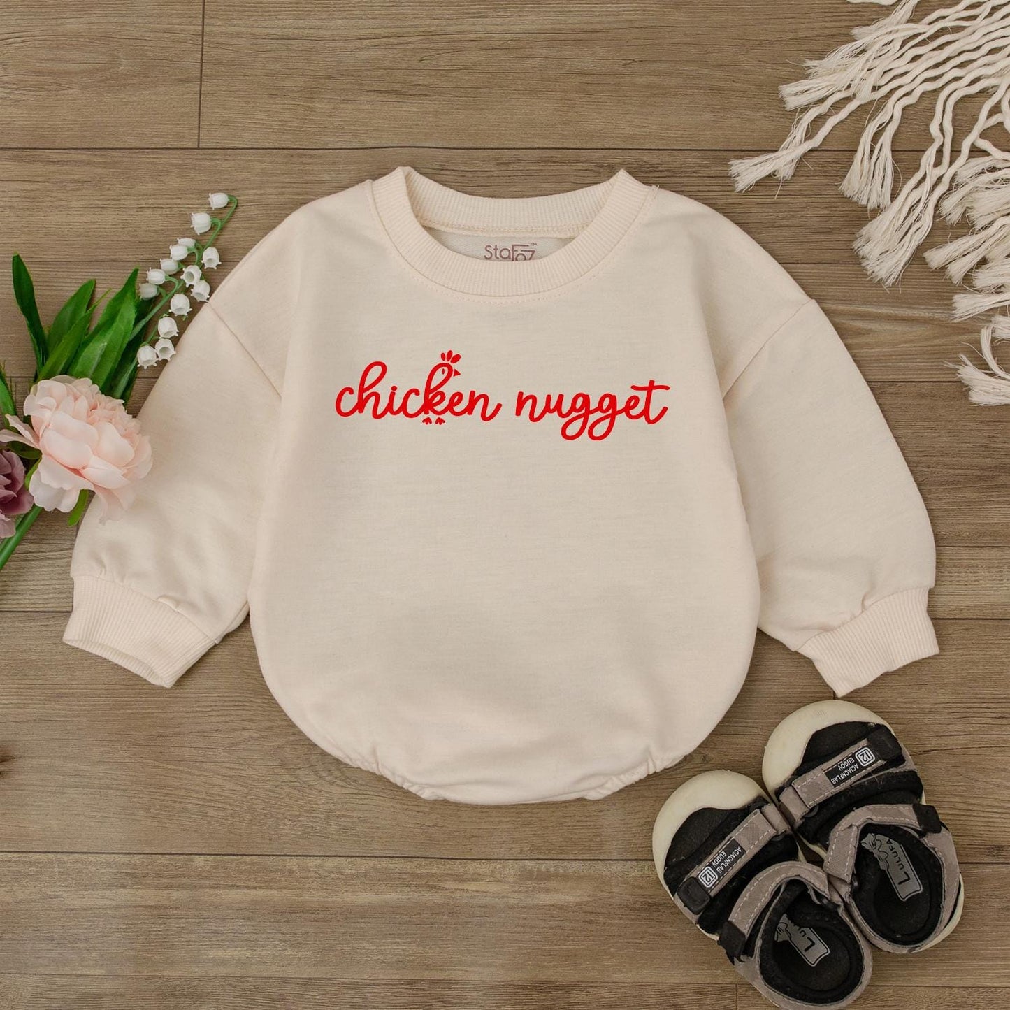 Adorable Chicken Nugget Baby Romper Cute Infant Bodysuit Unisex Newborn Coming Home Outfit Perfect Baby Shower Gift for Boys and Girls