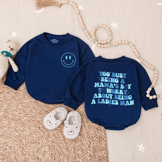 Mama's Boy Baby Romper Sweet Mom's Boy Outfit Baby Shower Gift for Son Pregnancy Announcement Baby Boy Clothes Comfortable Cotton