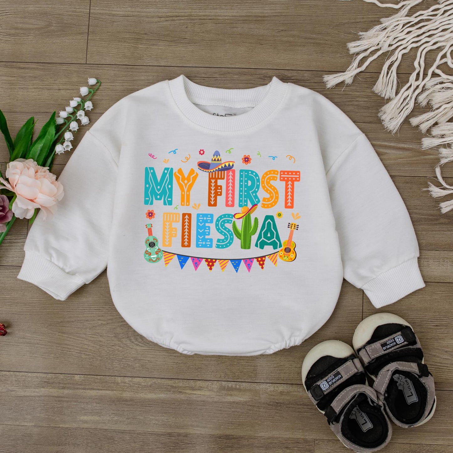 My First Fiesta Birthday Romper Baby Girl Outfit, Uno Cinco de Mayo Party Clothes, Custom Toddler Birthday Shirt, Mexican Fiesta Gift