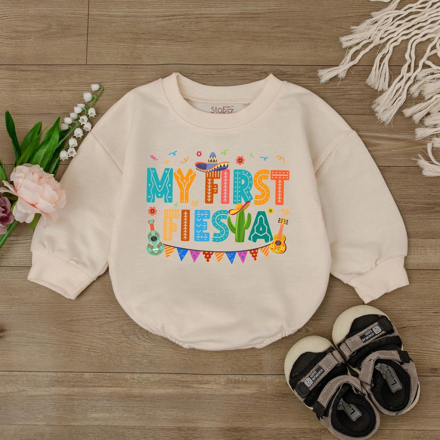 My First Fiesta Birthday Romper Baby Girl Outfit, Uno Cinco de Mayo Party Clothes, Custom Toddler Birthday Shirt, Mexican Fiesta Gift
