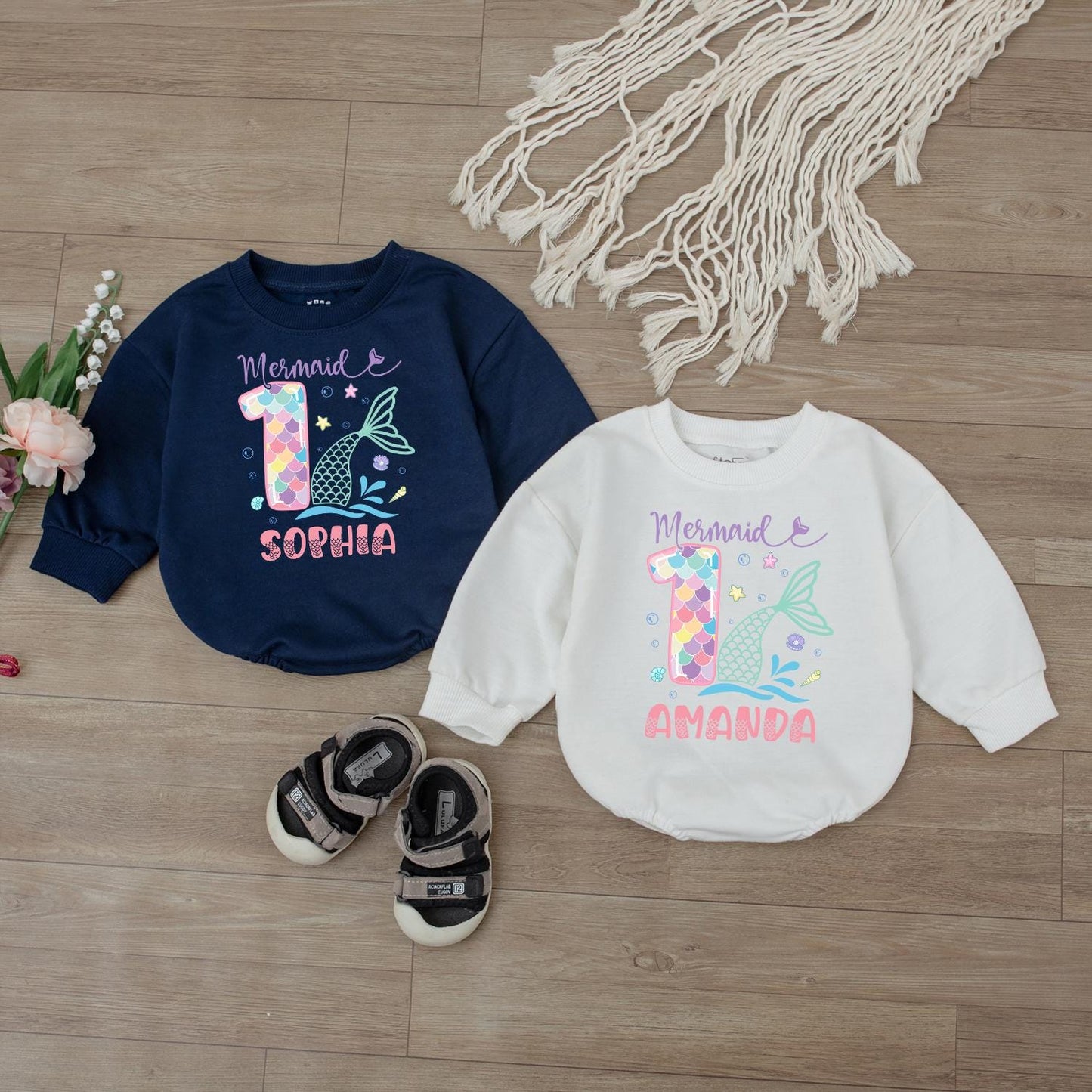 Custom Mermaid 1st Birthday Romper for Baby Girl | Personalized Mermaid Party Outfit | This Mermaid is One Bodysuit