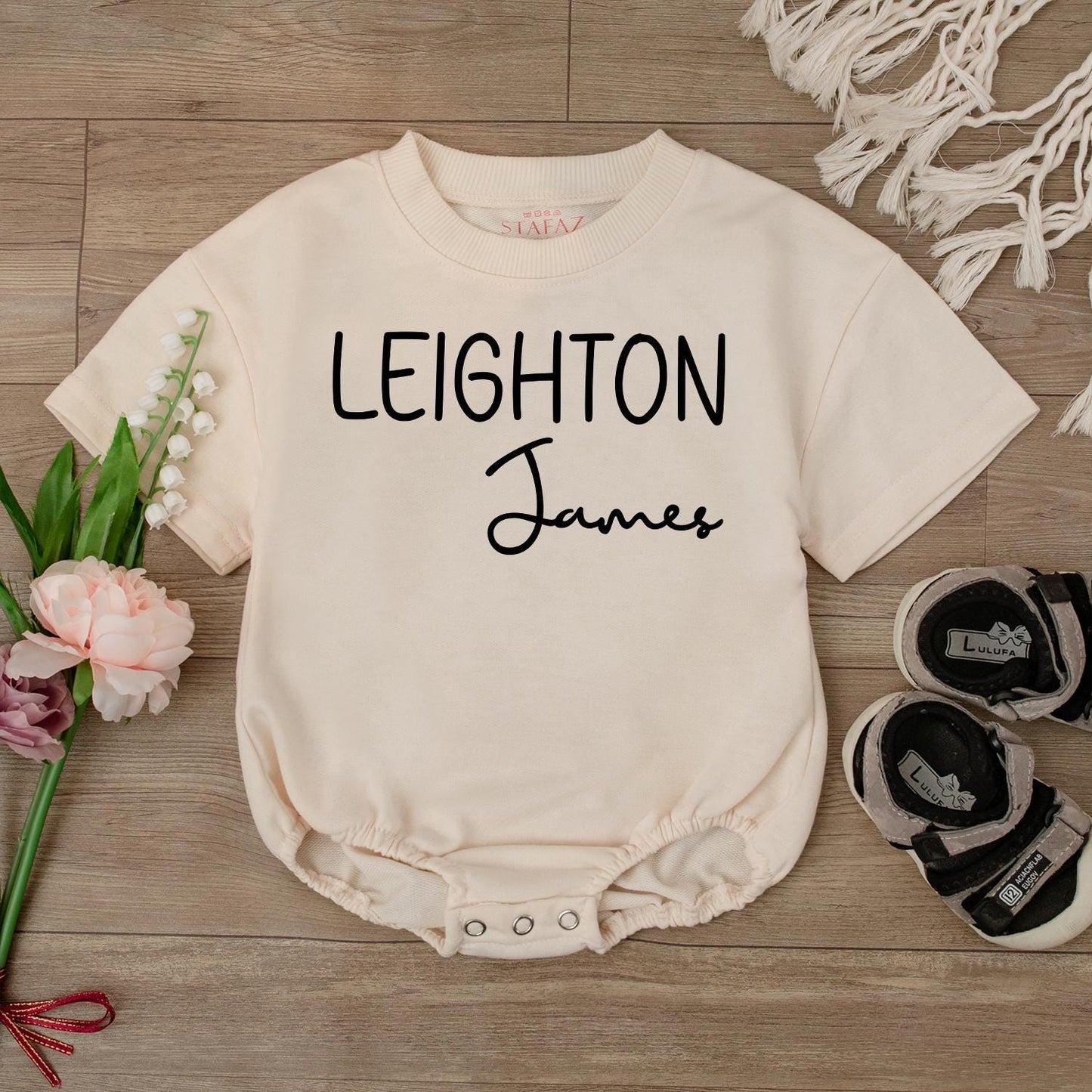 Personalized First & Middle Name Baby Bodysuit Newborn Gift Going Home Outfit Custom Baby Shower Gift Cute Romper Boy/Girl