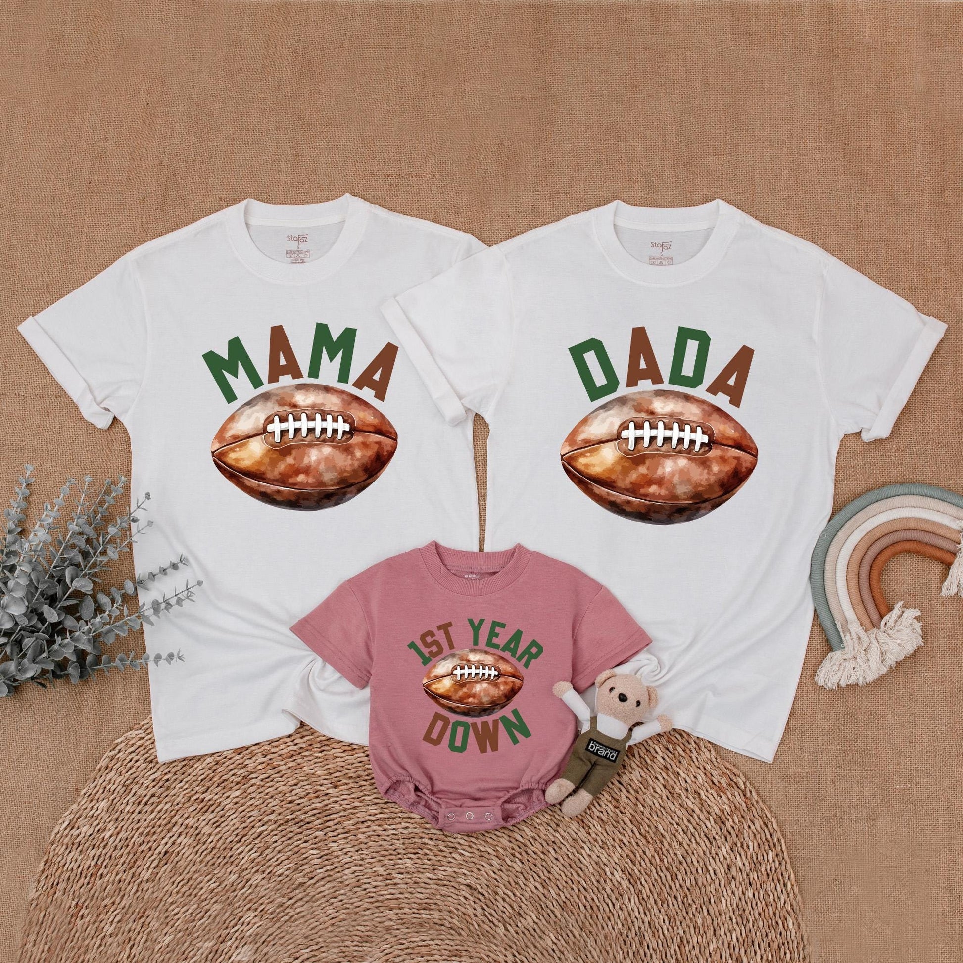 Football 1st Birthday Family Matching Shirt First Birthday Boy Outfit Mommy and Me Custom