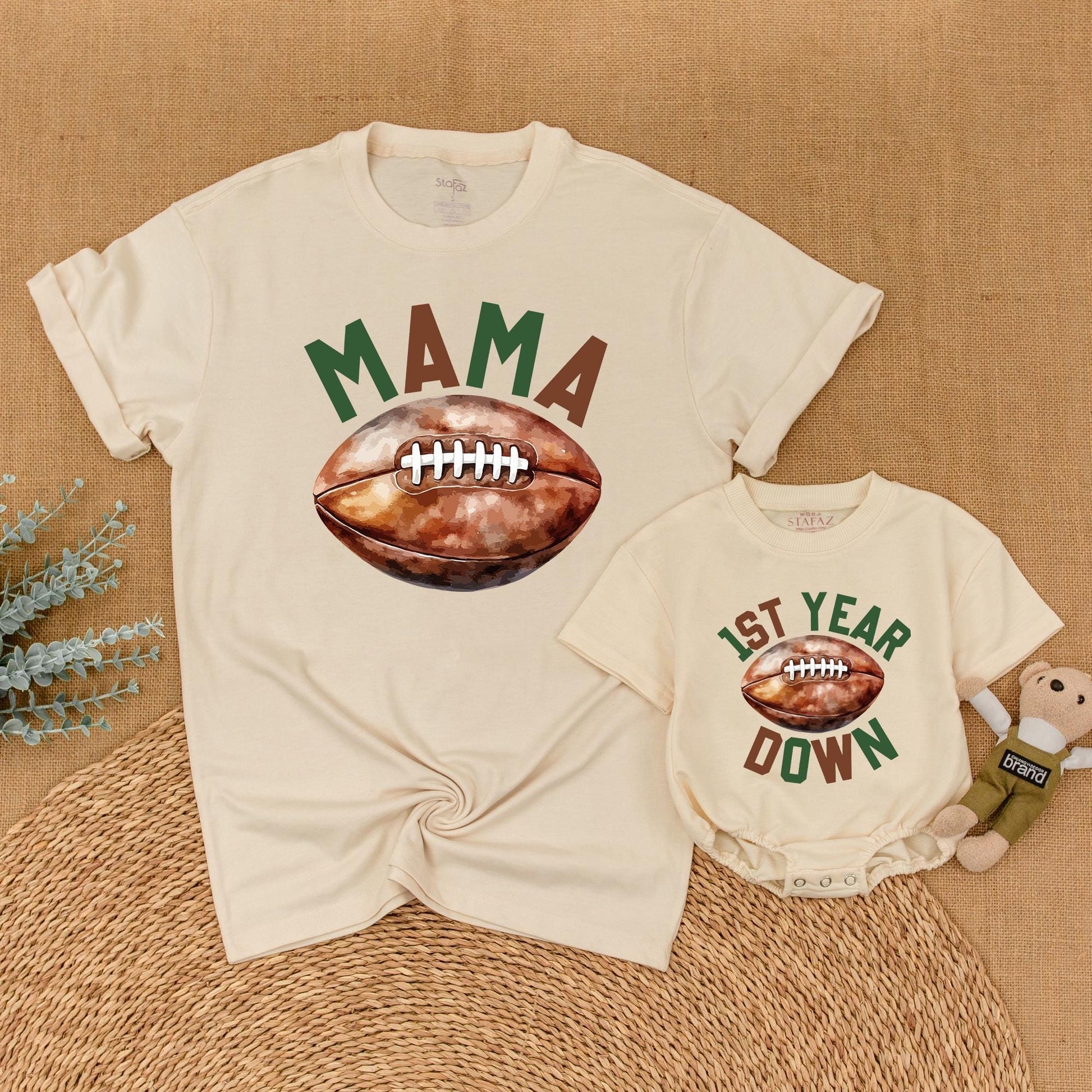 Football 1st Birthday Family Matching Shirt First Birthday Boy Outfit Mommy and Me Custom