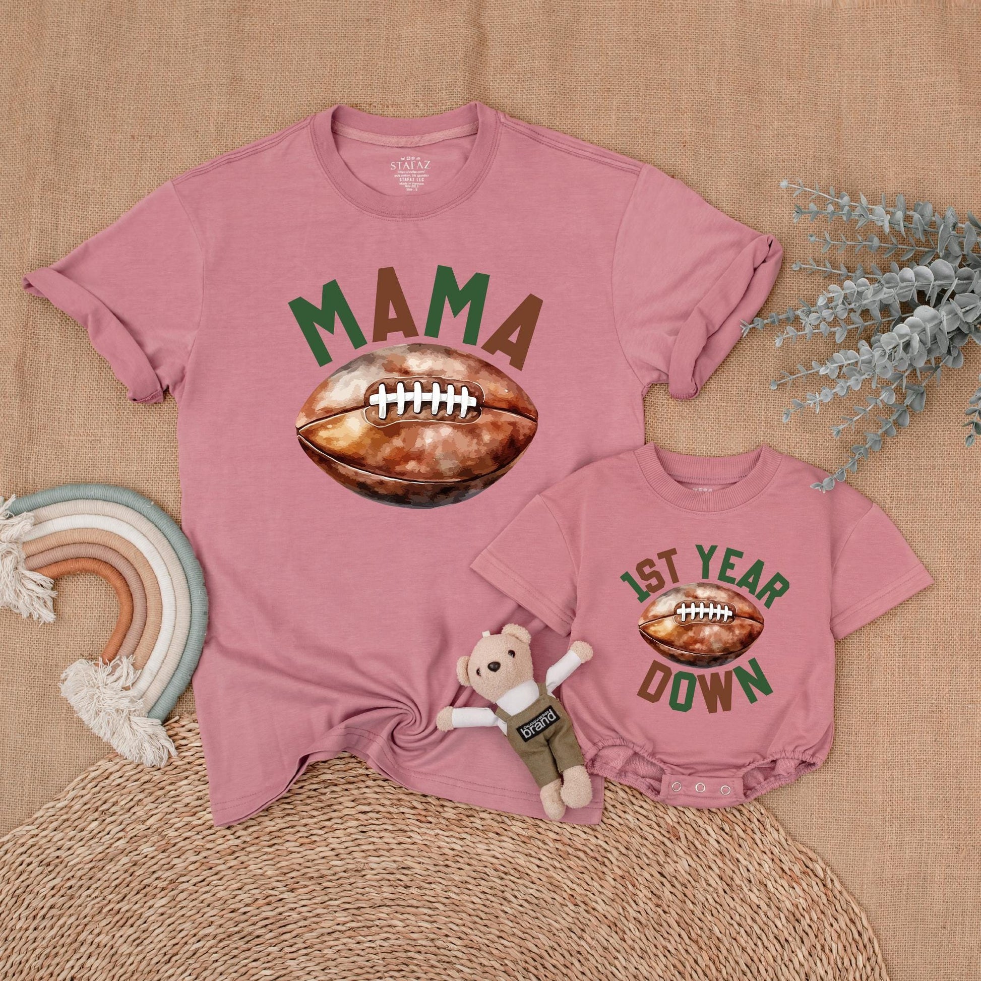 Football 1st Birthday Family Matching Shirt First Birthday Boy Outfit Mommy and Me Custom