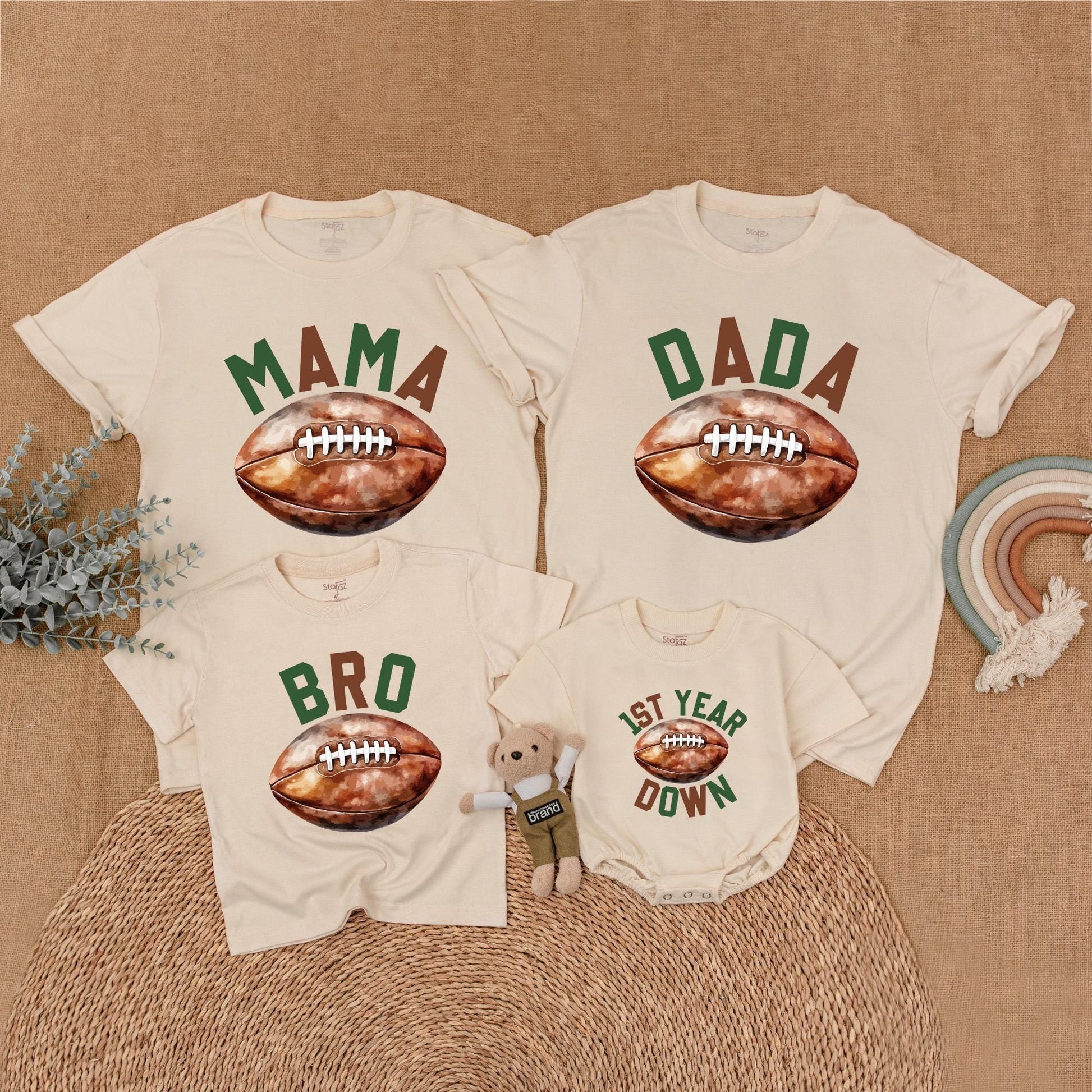 Football 1st Birthday Family Matching Shirt First Birthday Boy Outfit Mommy and Me Custom