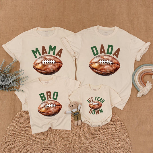 Football 1st Birthday Family Matching Shirt First Birthday Boy Outfit Mommy and Me Custom