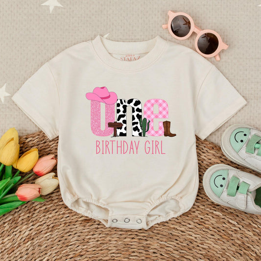 Girl My First Rodeo Birthday Romper Highland Cowgirl Howdy Outfit Baby Girl First Birthday Celebration Natural Cotton Soft Comfortable
