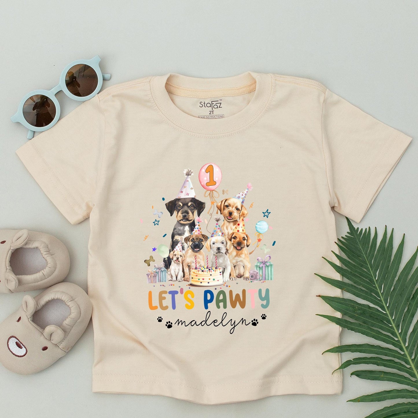 Matching Let's Pawty Family T-Shirts: Dog Birthday Party Outfits for Boy & Girl, Custom First Birthday Tees, Mommy and Me