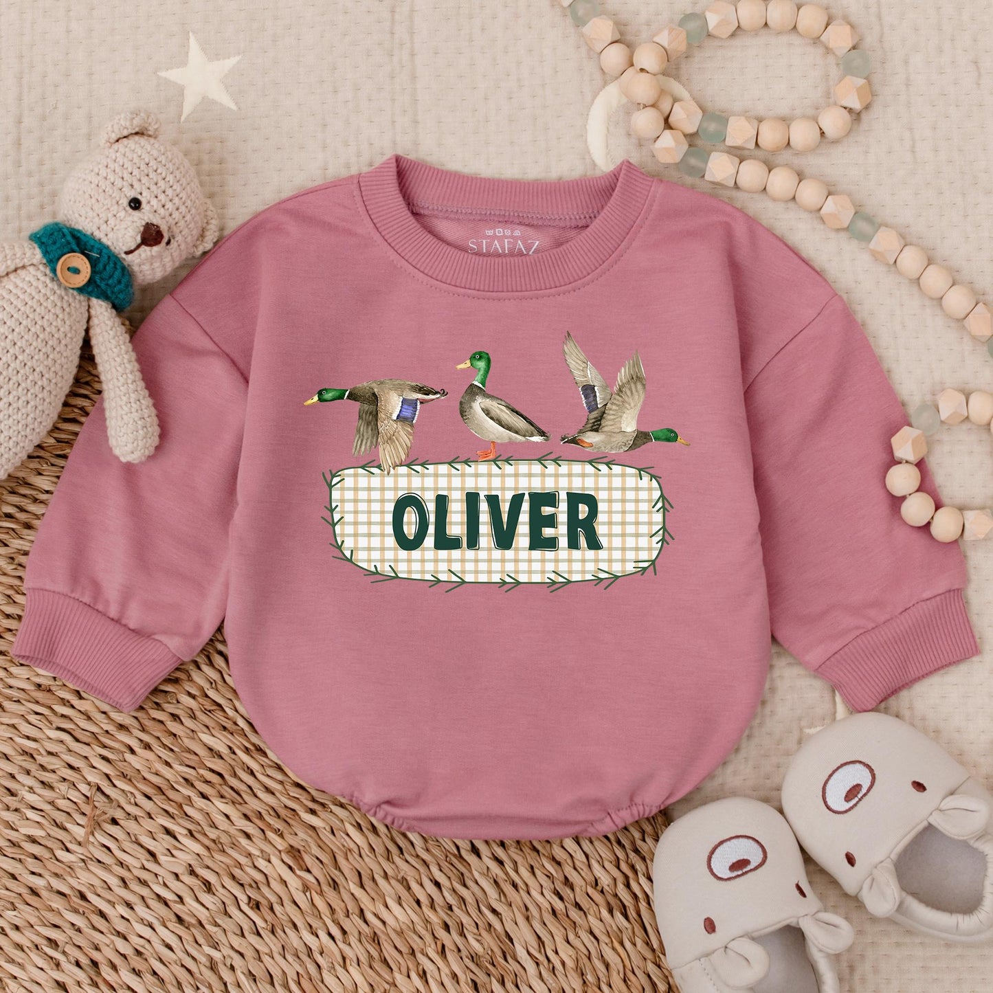 Personalized Mallard Duck Hunting Baby Romper Daddy's Hunting Buddy Cute Duckling Bodysuit Baby Shower Gift for Boys