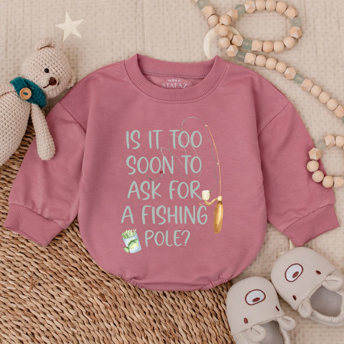 Is It Too Soon To Ask For A Fishing Pole Bubble Romper, Fishing Buddy Bodysuit, Grandchild Reveal, Baby boy Clothes, Baby shower Gift