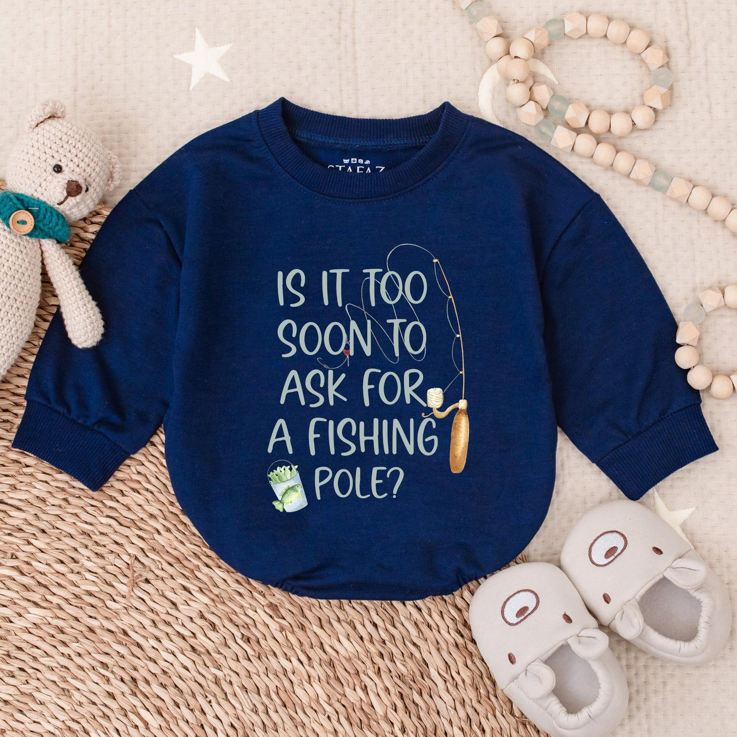 Is It Too Soon To Ask For A Fishing Pole Bubble Romper, Fishing Buddy Bodysuit, Grandchild Reveal, Baby boy Clothes, Baby shower Gift
