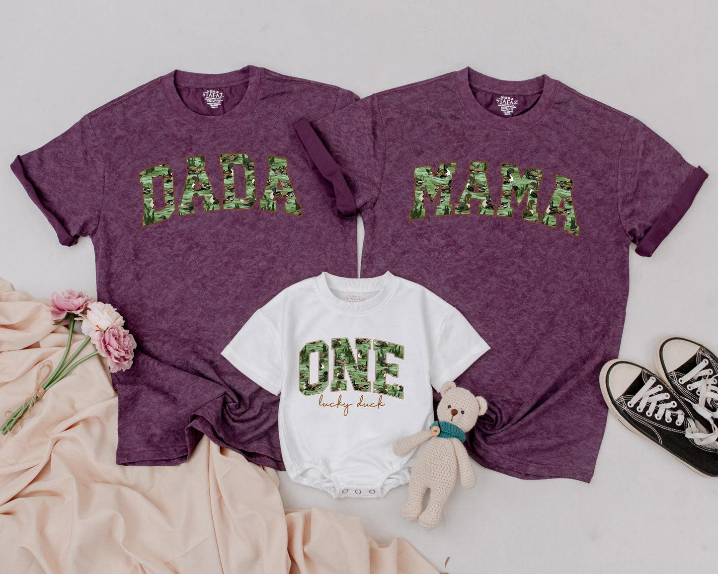 One Lucky Duck Personalized 1st Birthday Shirt for Baby Girl Wild Zoo Animal Safari Theme Matching Family Gift Idea