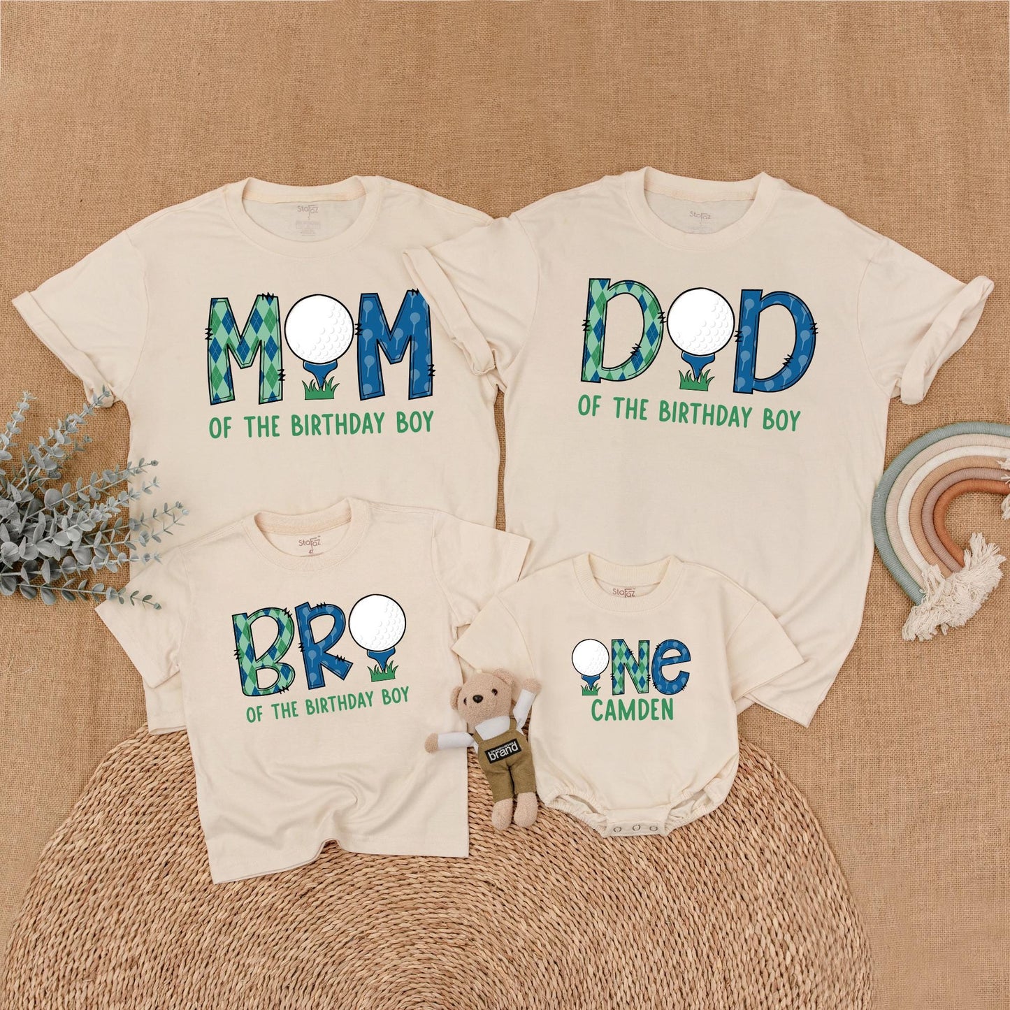 Golf Hole in One First Birthday Family Matching Shirt for Boys Mom and Me Outfits