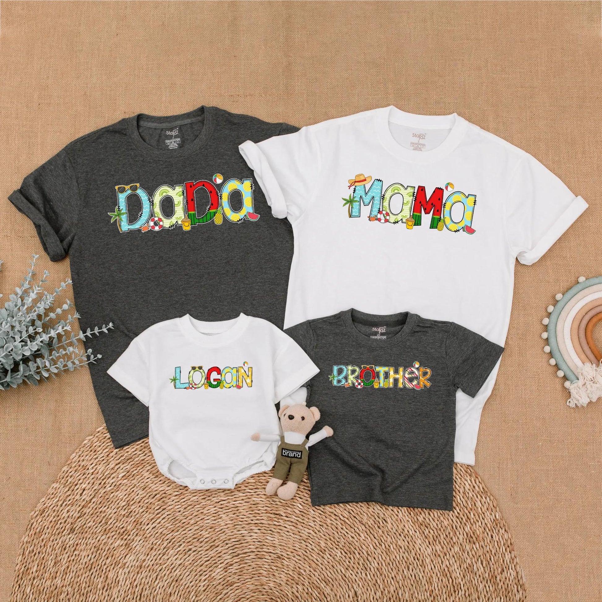 Summer Family Beach Birthday Matching Outfits 1st Birthday Vacation Coastal Holiday T-Shirts