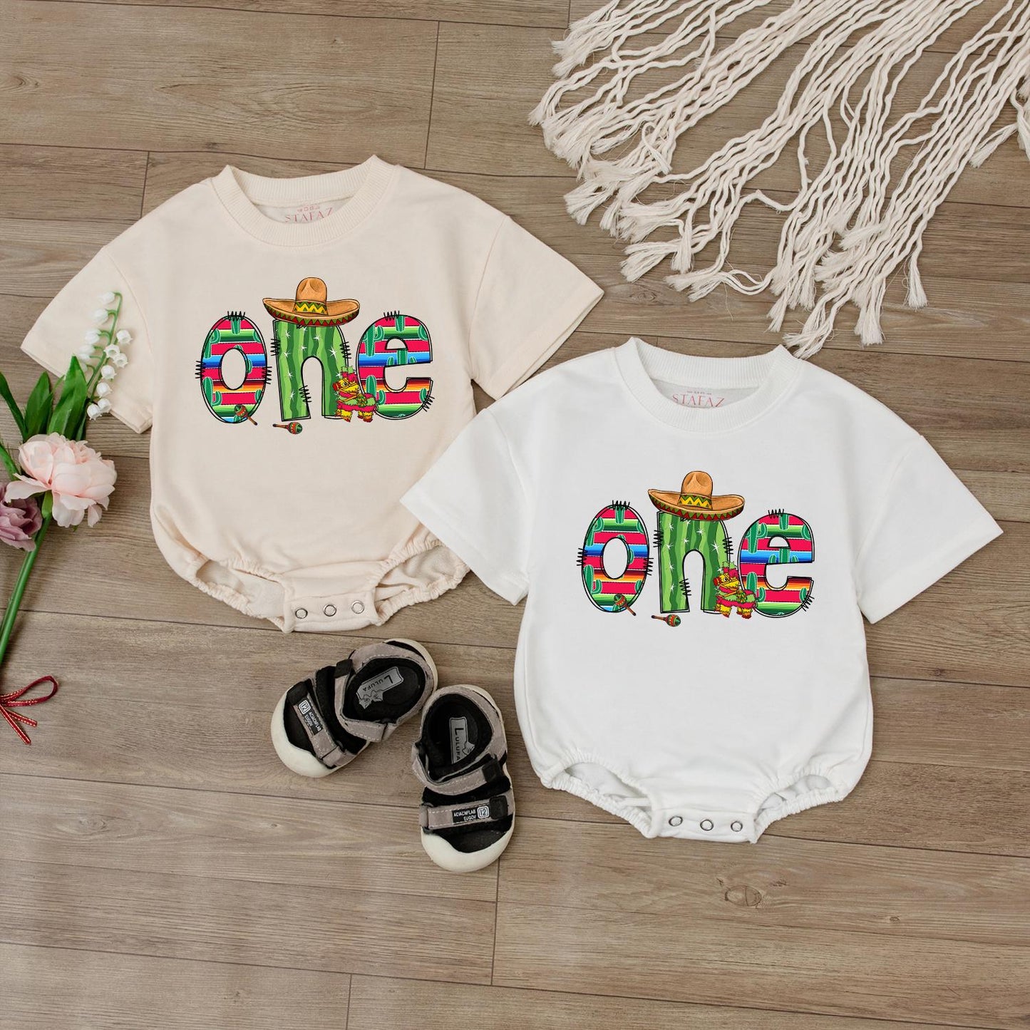 Cute Fiesta 1st Birthday Baby Romper Uno Fiesta Outfit Cinco de Mayo Baby Shower Gift