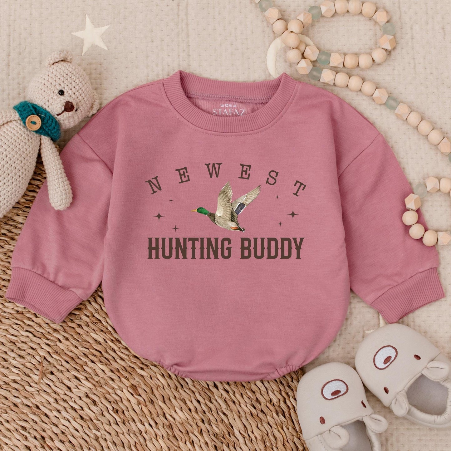 Duck Hunting Buddy Bubble Romper Mallard Duck Baby Bodysuit Adorable Newborn Gift Cute Fall Baby Clothes