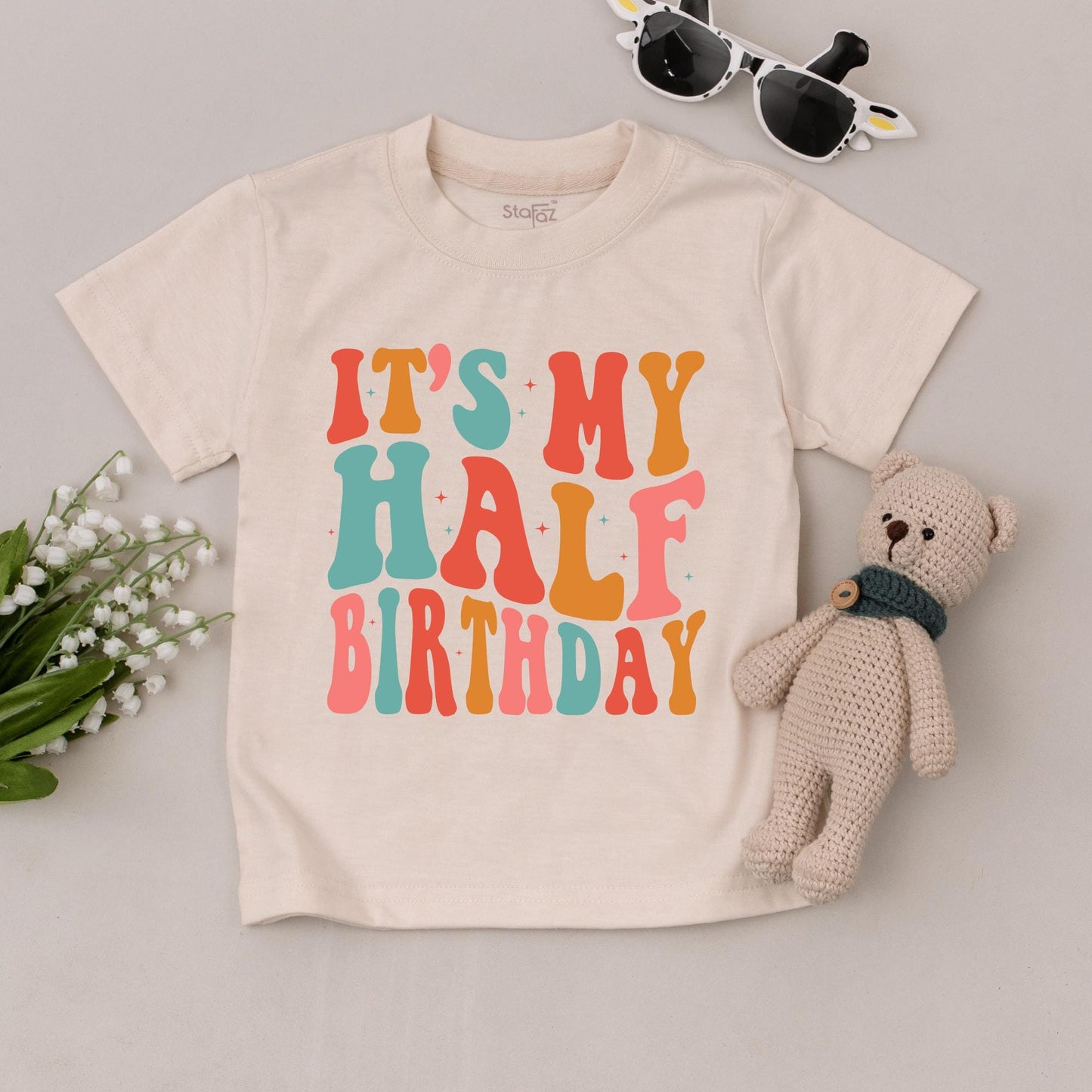 My Half Birthday T-Shirt: 6 Months Baby Boy Outfit, Half Way To One Celebration Clothes, Cute Toddler Tee, Comfy Cotton Gift, New Baby Clothes (139 chars)