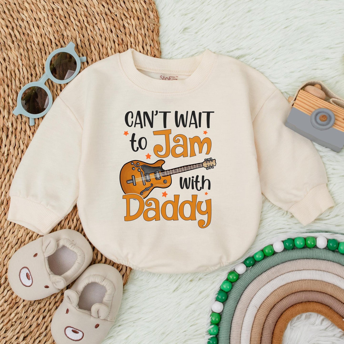 Daddy's Music Buddy Rock Baby Bodysuit & Toddler/Youth Shirts, Plus 'Jam With Daddy' Romper, Perfect Baby Shower Gift