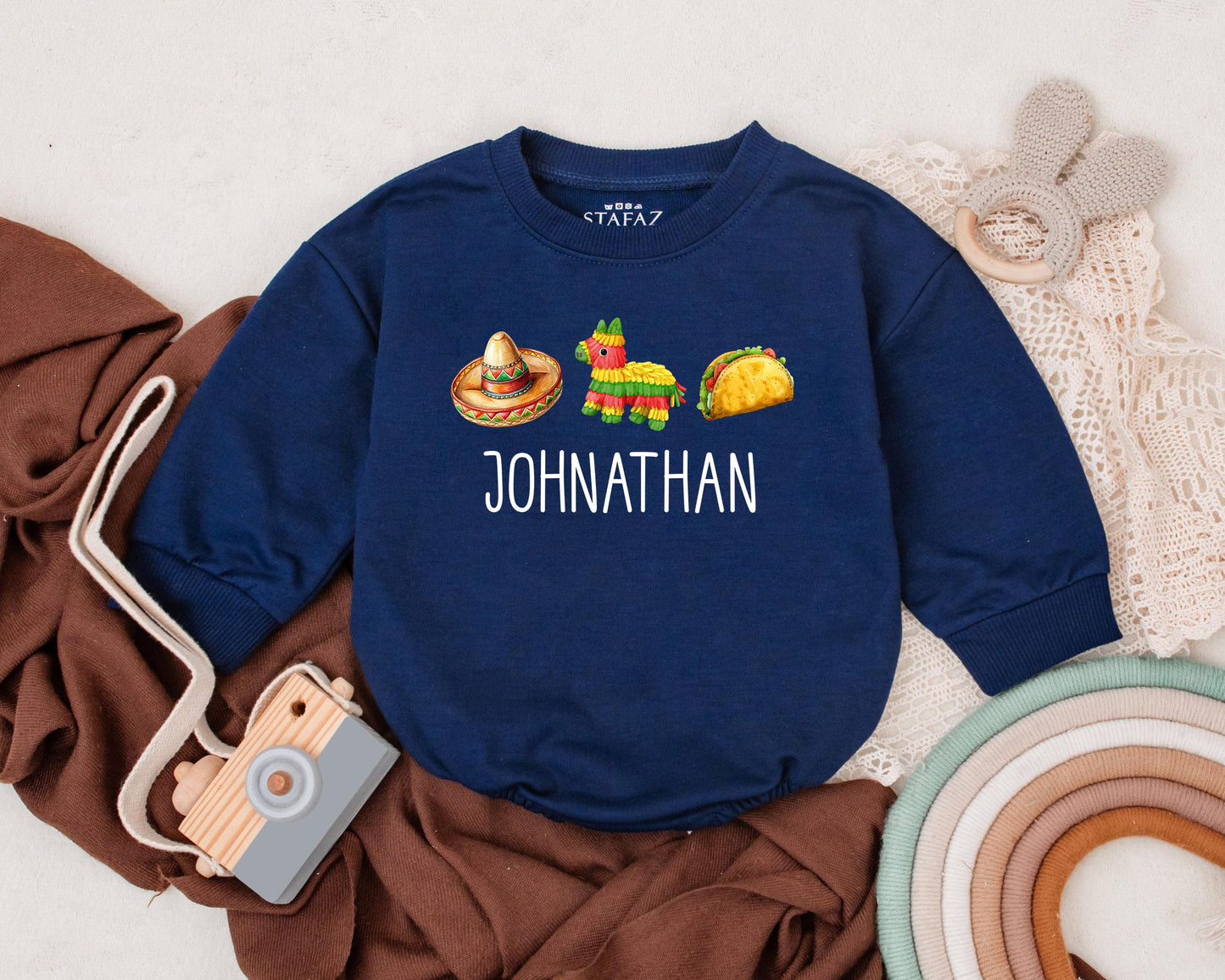 I'm Just Here For The Tacos Romper Personalized 1st Birthday Outfit Cinco De Mayo Taco Tuesday Baby Bodysuit Fiesta