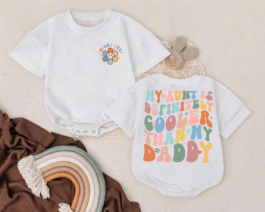 Cool Aunt Baby Bubble Romper Retro Mother's Day Infant Outfit Cute Toddler Bodysuit Newborn Baby Shower Gift