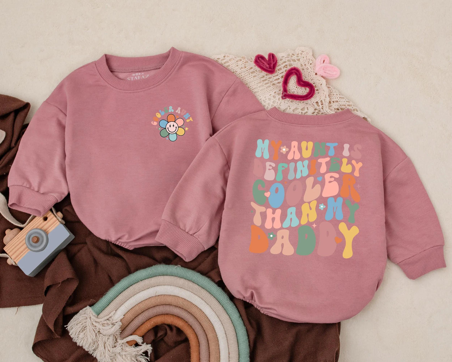 Cool Aunt Baby Bubble Romper Retro Mother's Day Infant Outfit Cute Toddler Bodysuit Newborn Baby Shower Gift