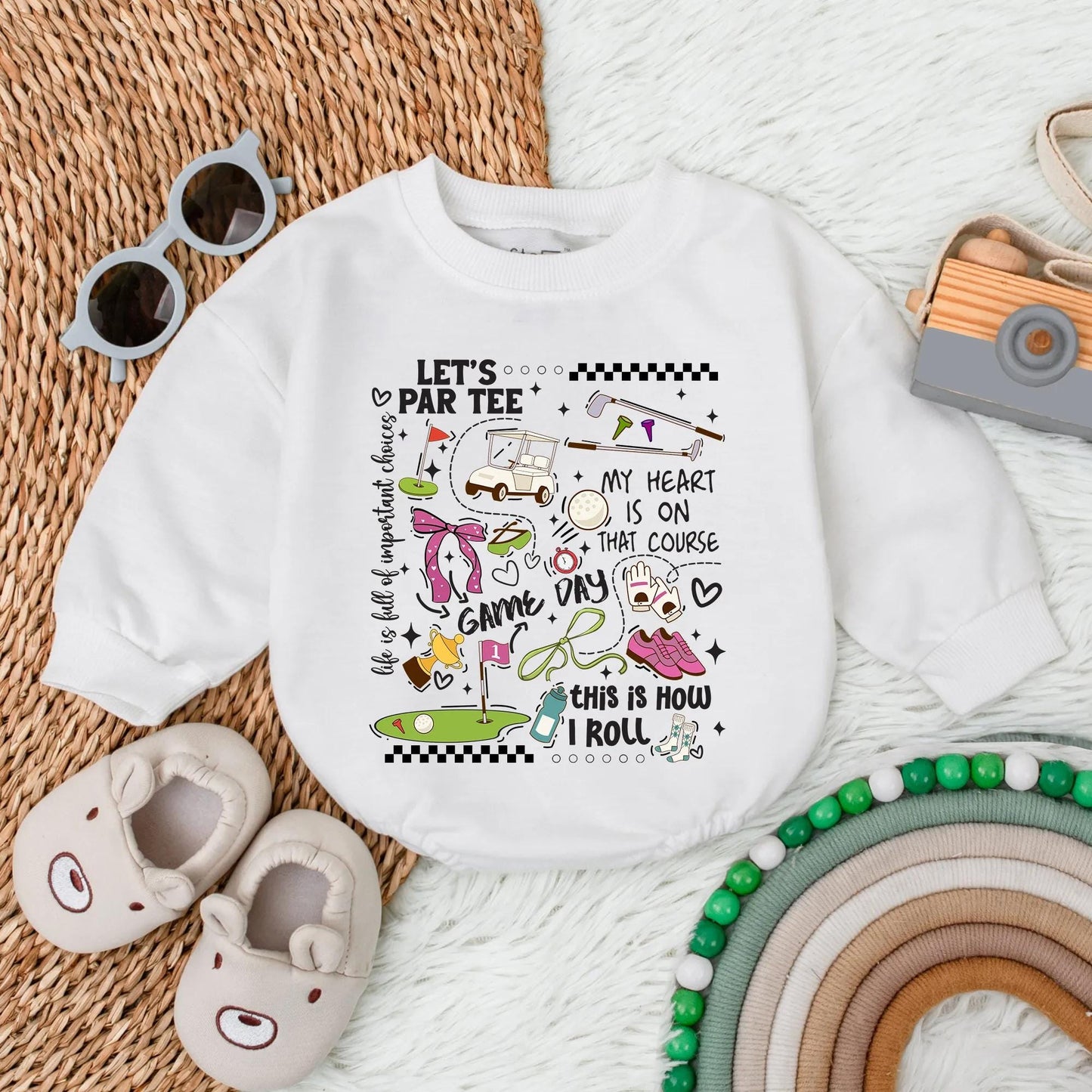 Adorable Pink Golf Baby Romper for Girls Daddy's Golf Buddy Bodysuit Cute Golf Lover Gift Toddler T-shirt
