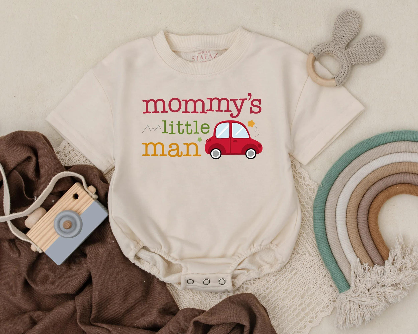Mommy's Little Man Baby Romper for First Mother's Day, Newborn Boy Clothes Outfit, Funny Bodysuit Gift
