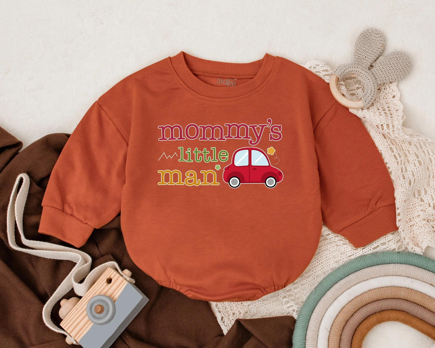 Mommy's Little Man Baby Romper for First Mother's Day, Newborn Boy Clothes Outfit, Funny Bodysuit Gift
